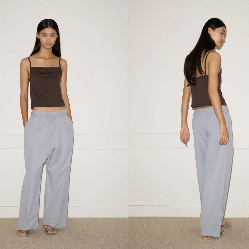 Wide-Leg Pants in Light Blue